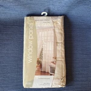 Target pair (2) 84” taupe woven check panel novelty sheer collection curtains